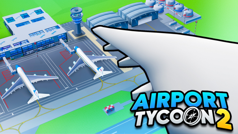 Portada oficial de Airport Tycoon 2 con aeropuerto, aviones y terminales.