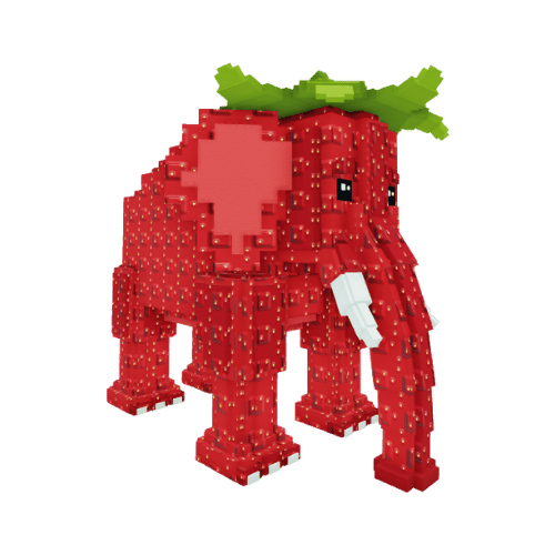 Render del Strawberry Elephant publicado por Steal A Brainrot Wiki; no representa una tasa de aparición.