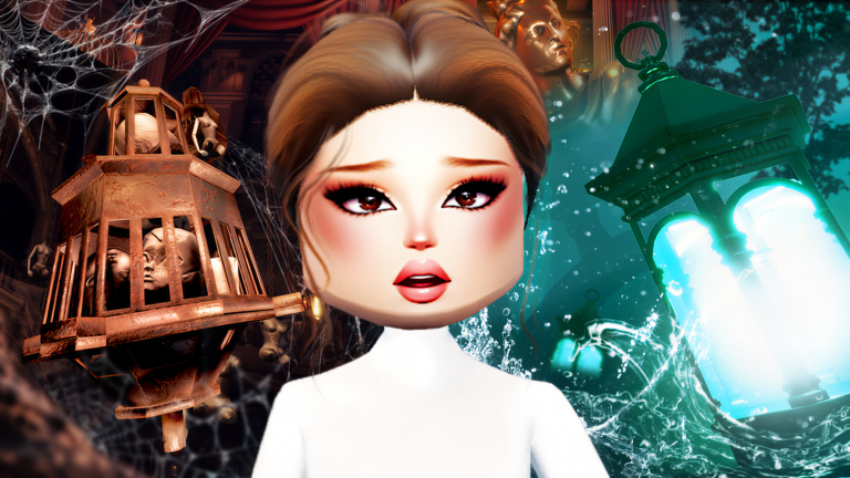Personaje de Dress To Impress con linterna en Tales of the Dark King